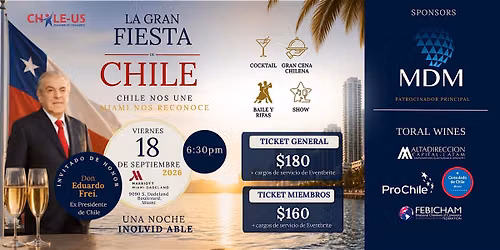 La Gran Fiesta de Chile | Gala Anual 2026 \u2013 Chile-US Chamber of Commerce