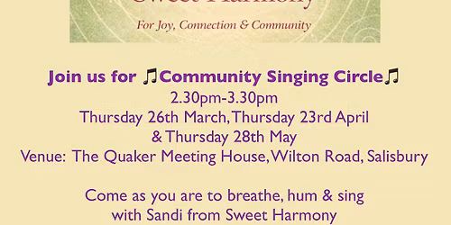 Community Singing Circle with Sandi from Sweet Harmony