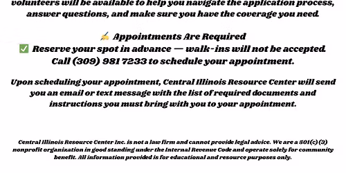 Open Enrollment Assistance Event (Appointments Required)