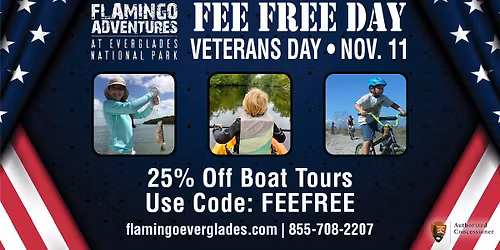 Veterans Day Fee-Free Adventure + 25% Off Boat Tours! \ud83d\udc0a