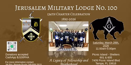 Jerusalem Lodge No.100 134th Charter Celebration
