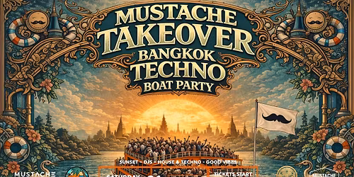 Jagermeister & Mustache Takeover TECHNO BOAT PARTY at Bangkok Island