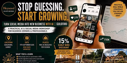 Social Media Workshop for Business Owners | 11th September | Guildford