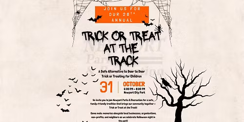 Newport Parks & Rec Trick or Treat at the Track