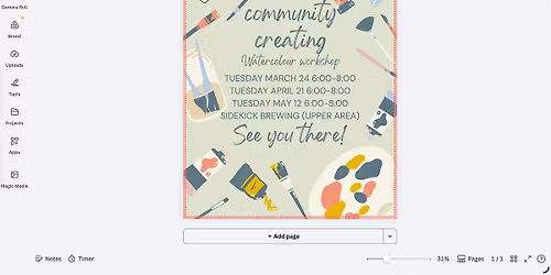 Community creating watercolour workshop