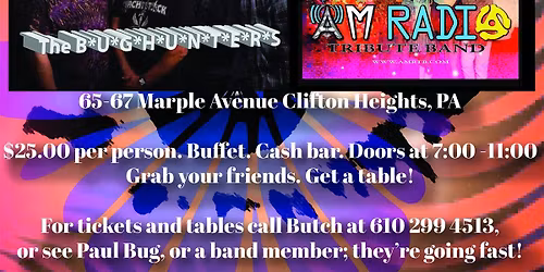 TOGETHER AGAIN - THANKSGIVING EVE - The B*U*G*H*U*N*T*E*R*S and AM Radio Tribute Band!