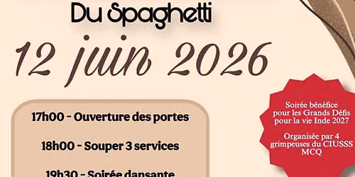 Une soir\u00e9e, Une cause, Du spaghetti - Fondation SAINTE-CROIX\/ H\u00c9RIOT