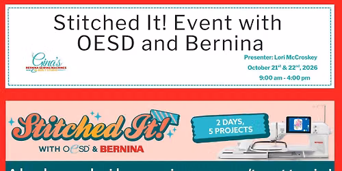 Stitched It! Event with OESD and Bernina in Brentwood
