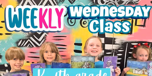 July Weekly Wednesday summer classes, grades k-6th grade. $60. July 1st, 8th, 15th, 22nd, 5-6pm