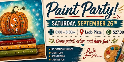 Pumpkin and Books Paint Party