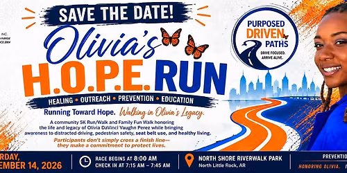 OLIVIA'S H.O.P.E. FUN RUN 5K RUN \u2022 1K WALK