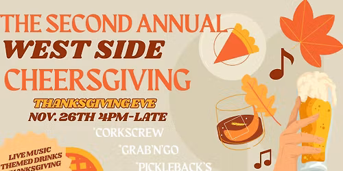 "Cheersgiving" Thanksgiving Eve Bar Crawl \ud83c\udf7a