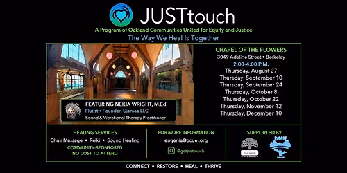 NO COST JUSTtouch Massage and Sound Healing Series