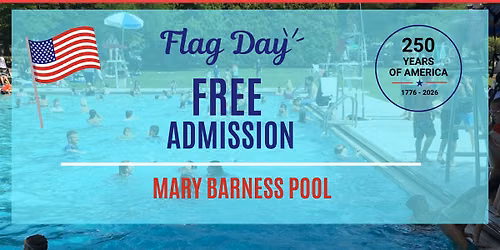 Free Pool Admission for Flag Day at Mary Barness Pool
