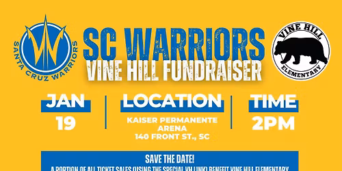 Santa Cruz Warriors Vine Hill Fundraiser Game