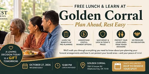 Free Lunch and Learn at Golden Corral - Pre Planning Made Easy