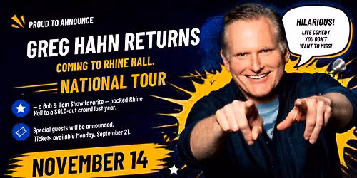 Greg Hahn National Tour