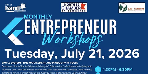 Isanti Entrepreneur Workshops - July Session