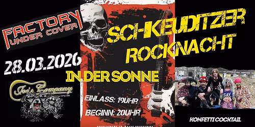 Schkeuditzer Rocknacht 2026 mit Konfetti Cocktail, Joe's Company & Factory Under Cover