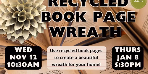 Adult Craft: Recycled Book Page Wreath