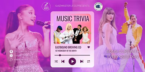 Music Trivia at Eastbound Brewing  by Quizmaster Jess