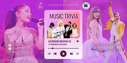 Music Trivia at Eastbound Brewing by Quizmaster Jess