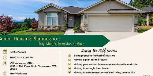 Senior Housing Planning 101: Stay, Modify, Downsize or Move