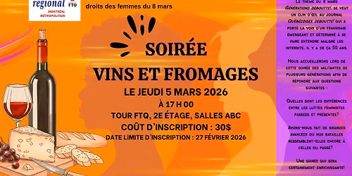 Vins et fromages du CRFTQMM - Dans le cadre de la Journ\u00e9e internationale des droits des femmes