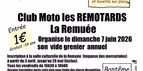 Vide greniers des Remotards 2026