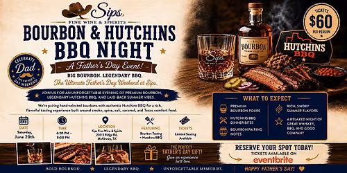 Sips Fine Wine and Spirits present Bourbon & Hutchins BBQ Event!