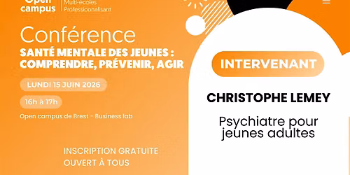 Conférence - santé mentale des jeunes : comprendre, prévenir, agir — 475 Rue Joséphine Pencalet