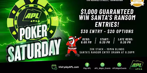 $1000GTD Saturday Poker @ The Portadown Hotel