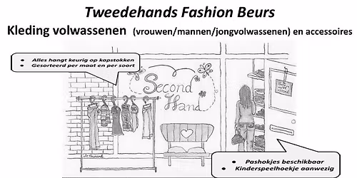 Tweedehands Fashionbeurs volwassen kleding (mannen, vrouwen en jongvolwassenen)en accesoires