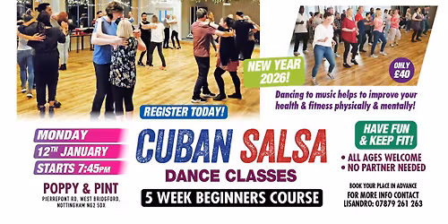 Cuban Salsa 5 Week Beginners Course at Poppy & Pint