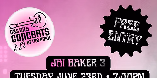 Jai Baker 3 Gas City Concerts at the Park 