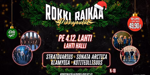 Lahden Rokki Raikaa Pikkujoulut pe 4.12.2026