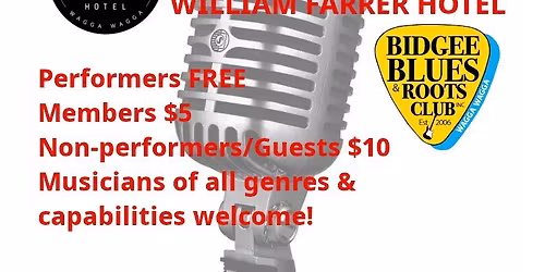 Bidgee Blues & Roots Club October Open Mic Afternoon