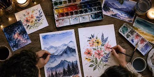 Date Night Watercolor Painting for Two - Eugene