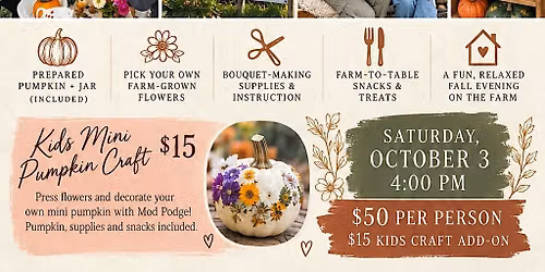 Pumpkin Bouquet Workshop at Bloom & Grow Farm
