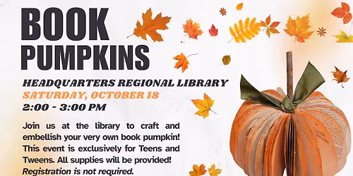 Book Pumpkins at Headquarters Regional Library