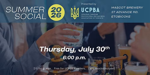 UCPBA Toronto Summer Social and Professional Networking