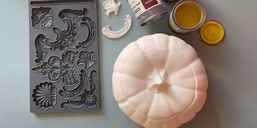 Vopsire dovleac din ceramica cu  Annie Sloan Chalk Paint