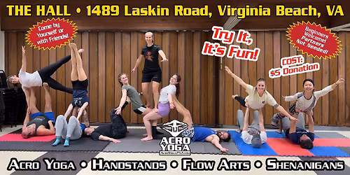 Sunday Acro Yoga Jam & Shenanigans 1pm - Va Beach