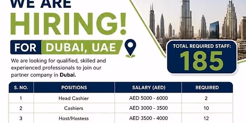 CPL MASTERS RECRUITMENT AGENCY HIRING FOR DUBAI