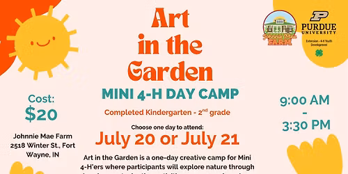 Art in the Garden - Mini 4-H Day Camp