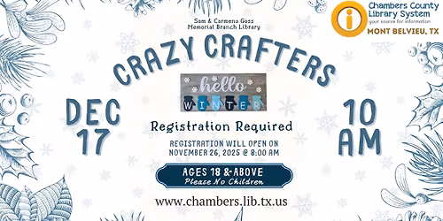 Mont Belvieu: Crazy Crafters - Adult Event
