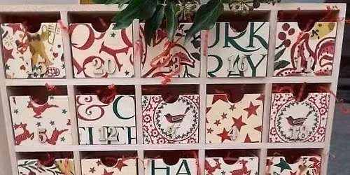 Festive Decoupaged Wooden Advent Calendar Workshop