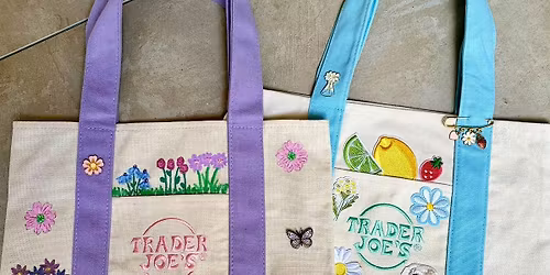 Custom Trader Joe's Mini Tote craft workshop in Montgomery County, Md.