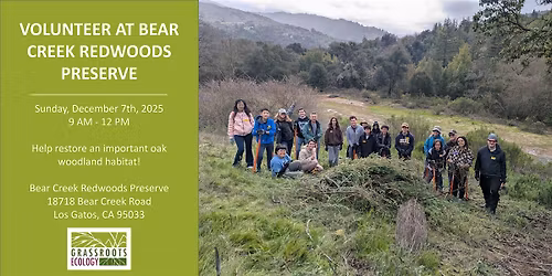 Volunteer Outdoors in Los Gatos at Bear Creek Redwoods