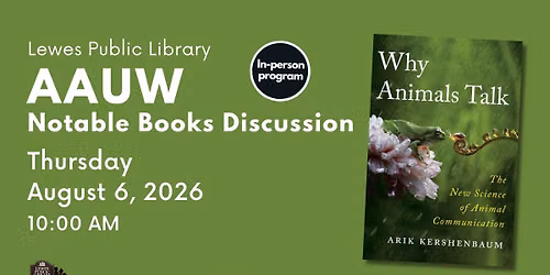 AAUW Book Discussion | Why Animals Talk